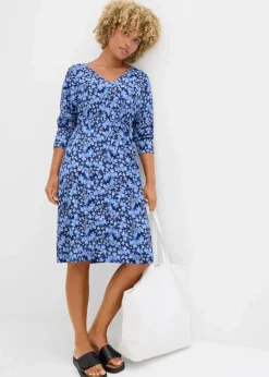 Damen bonprix Kleider|Jerseykleid aus Borkencrepe