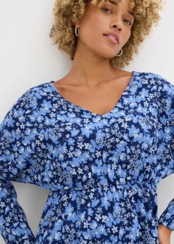 Damen bonprix Kleider|Jerseykleid aus Borkencrepe