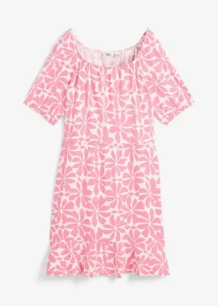 Outlet Jerseykleid aus elastischem Bio-Baumwoll-Mix Damen Nachhaltigere Materialien|Kleider