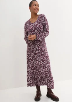 Damen bonprix Bekleidung·Pullover & Strickjacken|Kleider|Jerseykleid aus fließendem Viskose-Mix