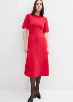 Damen bonprix Kleider|Bekleidung·Pullover & Strickjacken|Jerseykleid aus fließendem Viskose-Mix