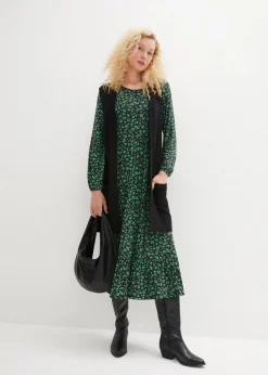 Damen bonprix Kleider|Bekleidung·Pullover & Strickjacken|Jerseykleid aus fließendem Viskose-Mix