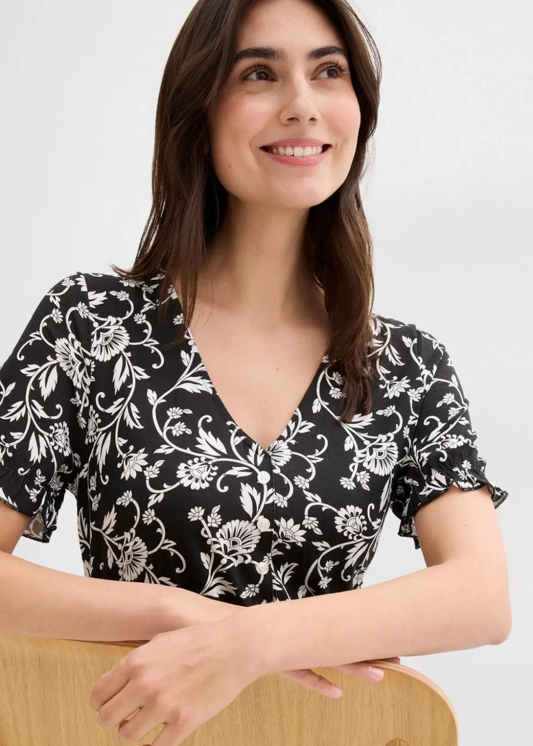 Damen bonprix Kleider|Nachhaltigere Materialien|Jerseykleid aus fließender Viskose