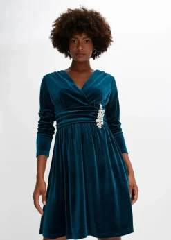 Damen bonprix Bekleidung·Pullover & Strickjacken|Festliche Mode|Jerseykleid aus glänzendem Samt