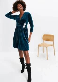 Damen bonprix Bekleidung·Pullover & Strickjacken|Festliche Mode|Jerseykleid aus glänzendem Samt