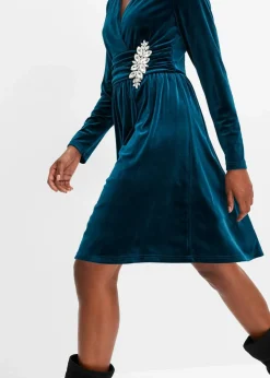 Damen bonprix Bekleidung·Pullover & Strickjacken|Festliche Mode|Jerseykleid aus glänzendem Samt