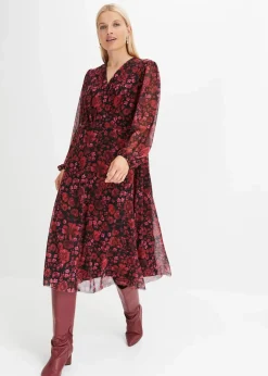 Damen bonprix Nachhaltigere Materialien|Kleider|Jersey-Kleid aus Mesh