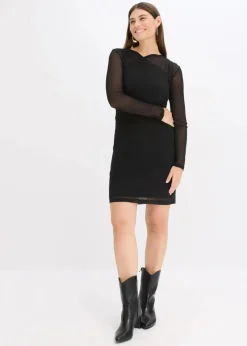 Hot Jerseykleid aus Mesh Damen Bekleidung·Pullover & Strickjacken|Kleider