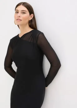 Hot Jerseykleid aus Mesh Damen Bekleidung·Pullover & Strickjacken|Kleider