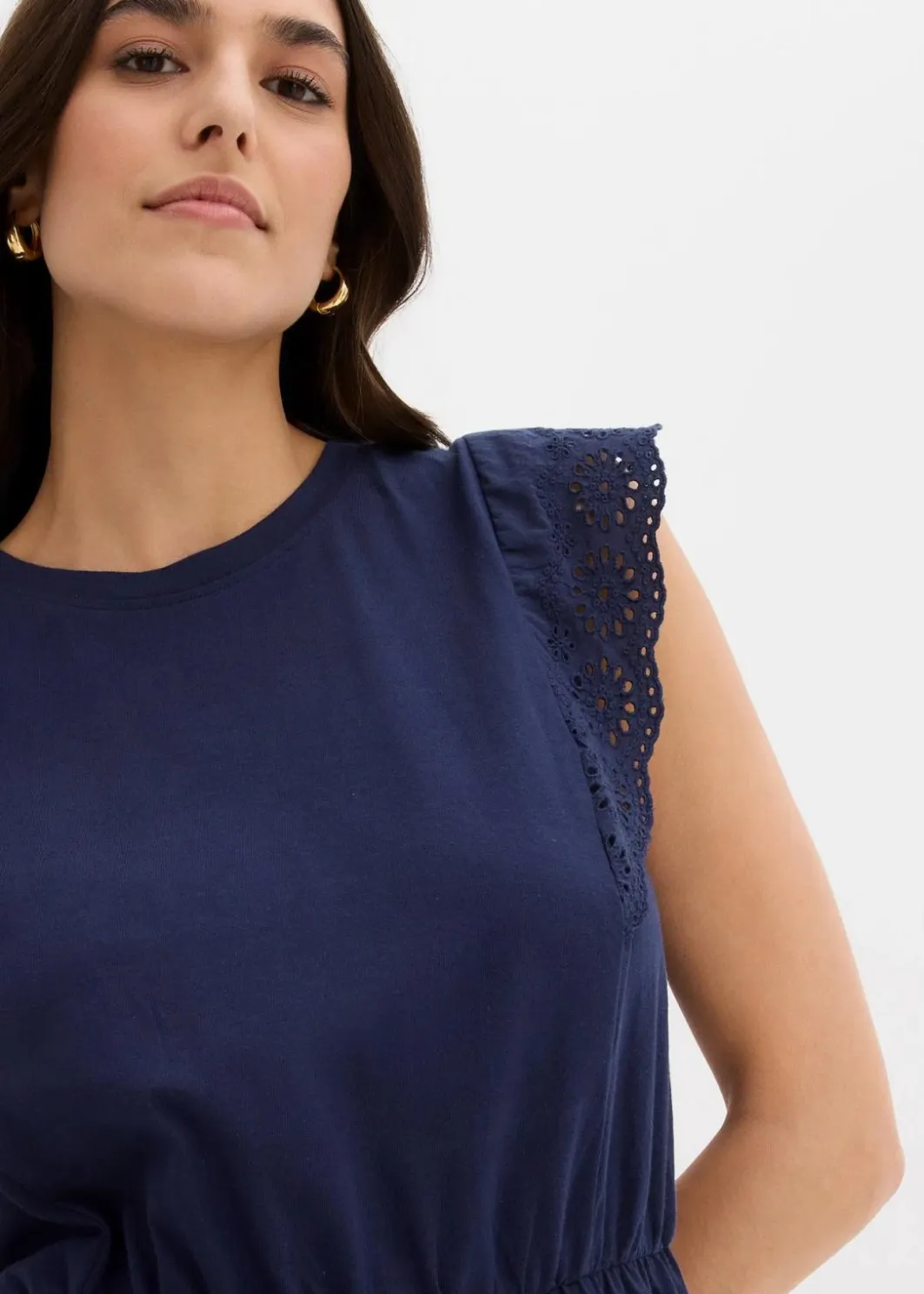 Damen bonprix Bekleidung·Pullover & Strickjacken|Kleider|Jerseykleid aus reiner Baumwolle
