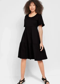 Damen bonprix Bekleidung·Pullover & Strickjacken|Kleider|Jerseykleid aus reiner Baumwolle