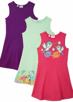 Kinder bonprix Mädchen 2-8 Jahre·Nachhaltigere Materialien|Mädchen 9-16 Jahre·Nachhaltigere Materialien|Jerseykleid aus reiner Bio-Baumwolle (3er Pack)