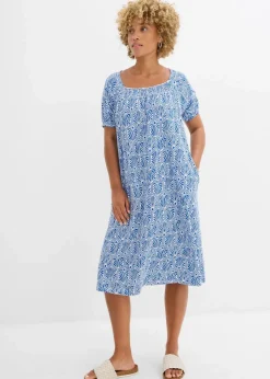 Damen bonprix Kleider|Bekleidung·Pullover & Strickjacken|Jerseykleid aus reiner Bio-Baumwolle