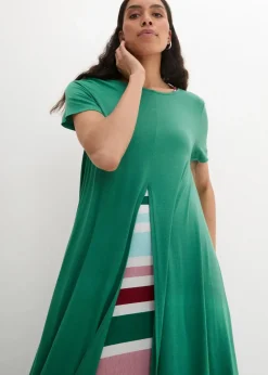 Damen bonprix Kleider|Bekleidung·Pullover & Strickjacken|Jerseykleid aus softem Viskose-Mix