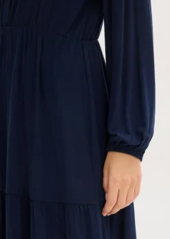 Outlet Jerseykleid aus softem Viskose-Mix Damen Bekleidung·Pullover & Strickjacken|Kleider