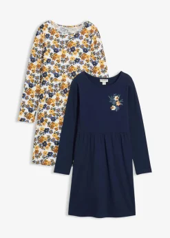 Kinder bonprix Mädchen 9-16 Jahre·Mehrfachpacks|Mädchen 9-16 Jahre·Kleider & Jumpsuits|Jerseykleid (2er Pack) aus reiner Bio-Baumwolle