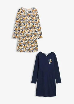 Kinder bonprix Mädchen 9-16 Jahre·Mehrfachpacks|Mädchen 9-16 Jahre·Kleider & Jumpsuits|Jerseykleid (2er Pack) aus reiner Bio-Baumwolle