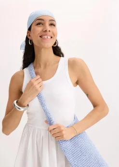 Damen bonprix Nachhaltigere Materialien|Bekleidung·Pullover & Strickjacken|Jerseykleid im Materialmix