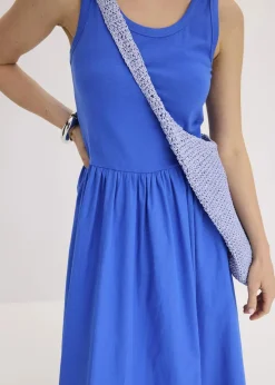 Online Jerseykleid im Materialmix Damen Bekleidung·Pullover & Strickjacken|Nachhaltigere Materialien