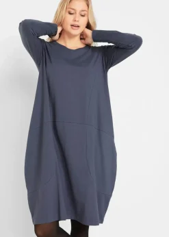 Outlet Jerseykleid in O-Shape Damen Kleider|Bekleidung·Pullover & Strickjacken