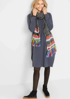 Outlet Jerseykleid in O-Shape Damen Kleider|Bekleidung·Pullover & Strickjacken