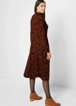 New Jerseykleid mir Druck, langarm Damen Bekleidung·Pullover & Strickjacken|Kleider
