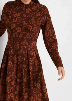 New Jerseykleid mir Druck, langarm Damen Bekleidung·Pullover & Strickjacken|Kleider