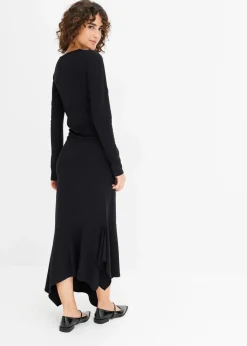Damen bonprix Bekleidung·Pullover & Strickjacken|Kleider|Jerseykleid mit asymmetrischem Saum