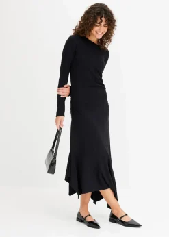 Damen bonprix Bekleidung·Pullover & Strickjacken|Kleider|Jerseykleid mit asymmetrischem Saum