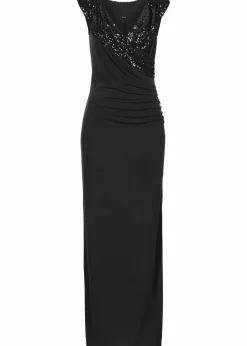 Hot Jerseykleid mit Pailletten Damen Kurzgrößen|Bekleidung·Pullover & Strickjacken