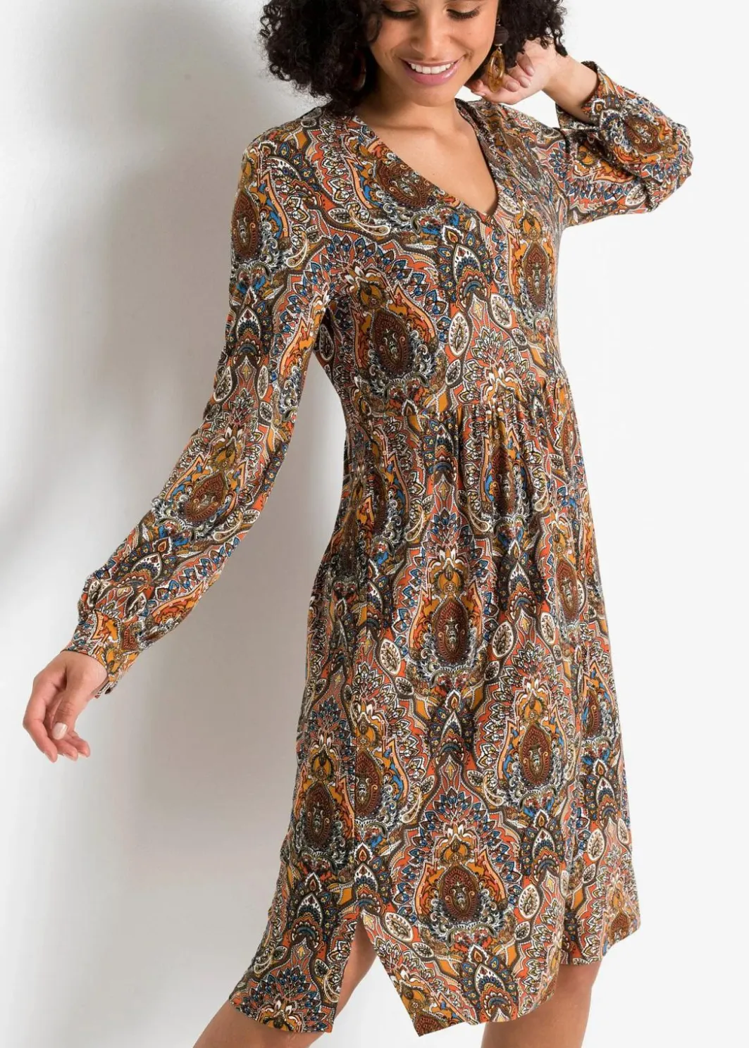 Damen bonprix Bekleidung·Pullover & Strickjacken|Kleider|Jerseykleid mit Paisley