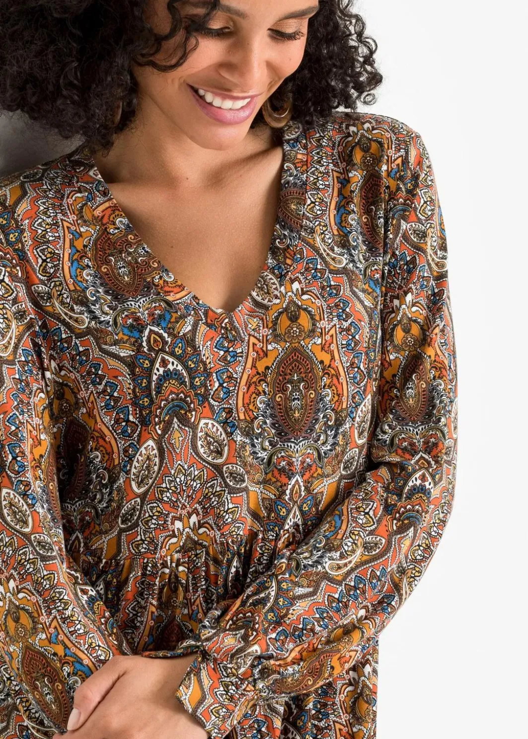Damen bonprix Bekleidung·Pullover & Strickjacken|Kleider|Jerseykleid mit Paisley