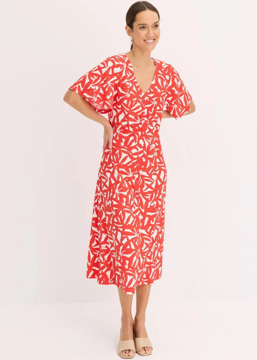 Clearance Jerseykleid mit Raffung Damen Kleider
