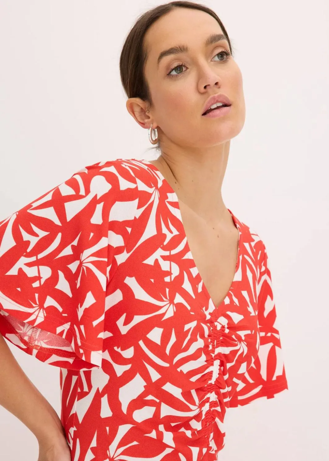 Clearance Jerseykleid mit Raffung Damen Kleider