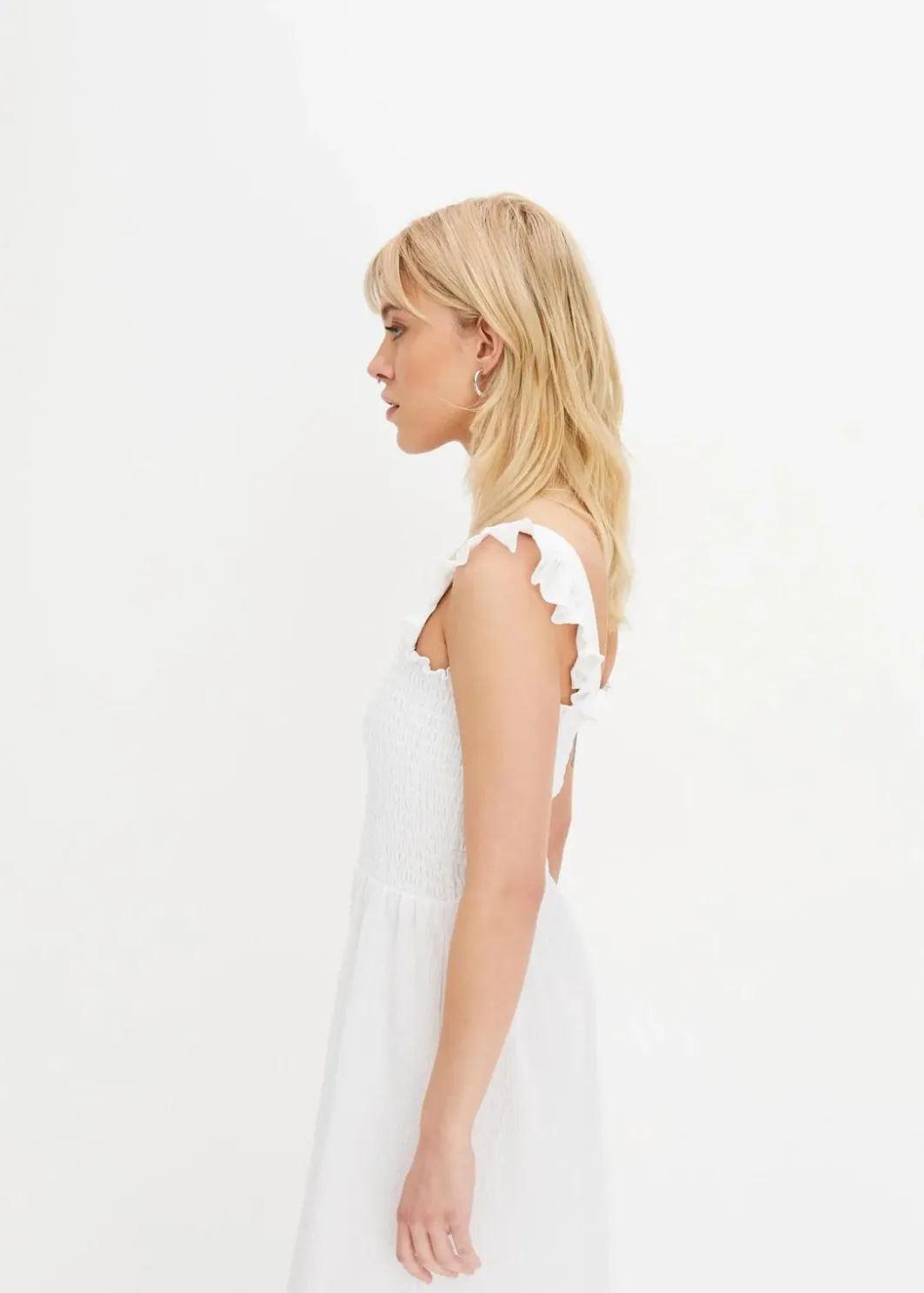 Hot Jerseykleid mit Smok-Detail Damen Bekleidung·Pullover & Strickjacken|Kleider
