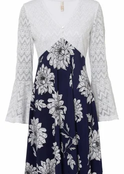 Damen bonprix Kleider|Jerseykleid mit Spitze