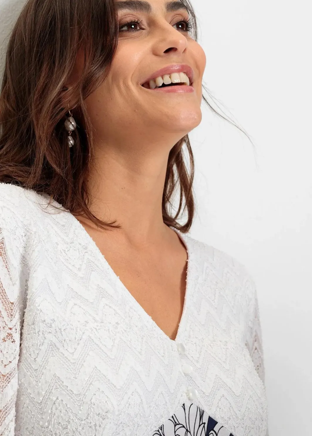 Damen bonprix Kleider|Jerseykleid mit Spitze