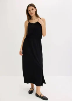 Damen bonprix Nachhaltigere Materialien|Kleider|Jerseykleid mit Spitze
