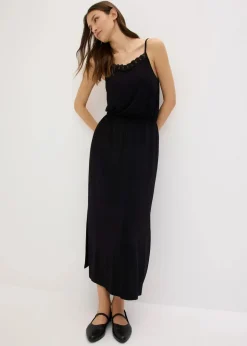Damen bonprix Nachhaltigere Materialien|Kleider|Jerseykleid mit Spitze