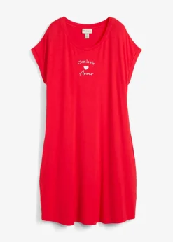 Damen bonprix Kleider|Jersey-Kleid mit Stickerei aus Viskose-Elasthan-Mix