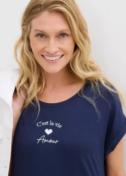Discount Jersey-Kleid mit Stickerei aus Viskose-Elasthan-Mix Damen Kleider