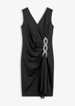 Hot Jerseykleid mit Strassstein-Applikation Damen Bekleidung·Pullover & Strickjacken|Festliche Mode