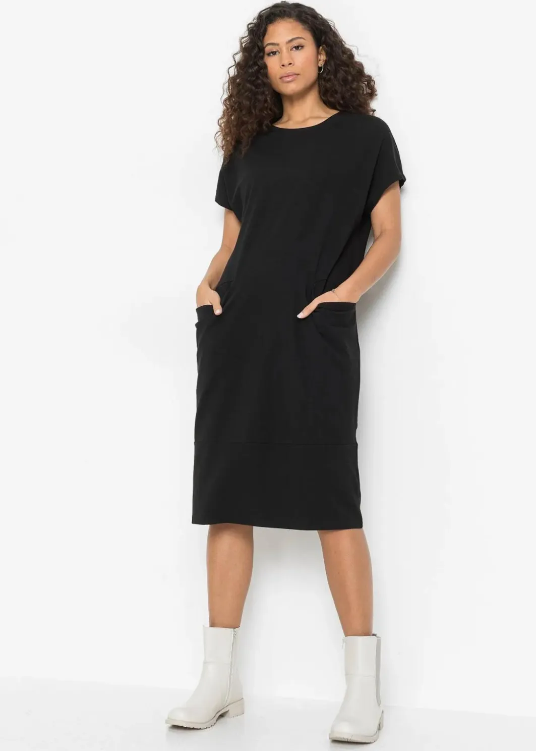 Damen bonprix Bekleidung·Pullover & Strickjacken|Kleider|Jerseykleid mit Taschen