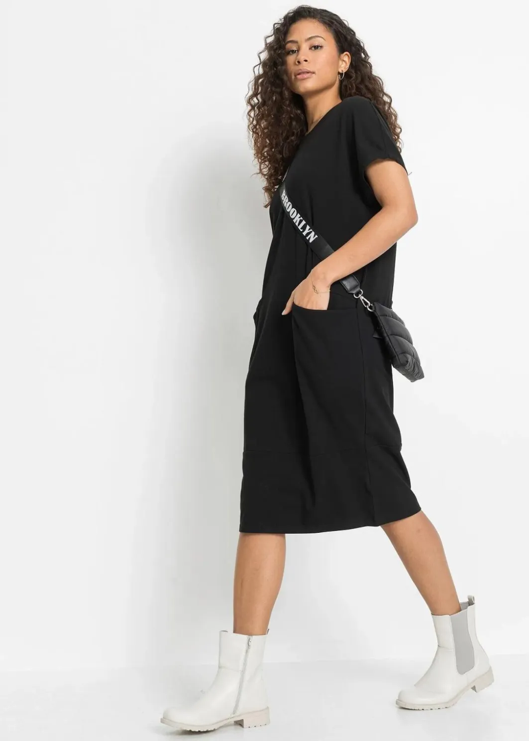 Damen bonprix Bekleidung·Pullover & Strickjacken|Kleider|Jerseykleid mit Taschen