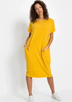 Damen bonprix Kleider|Bekleidung·Pullover & Strickjacken|Jerseykleid mit Taschen