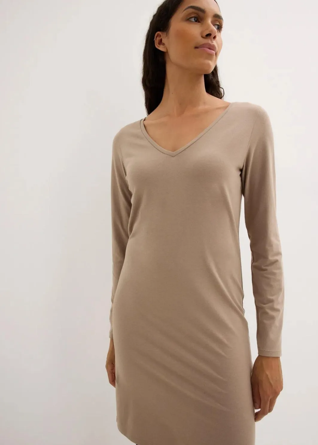 Online Jerseykleid mit V-Ausschnitt (2er Pack) Damen Bekleidung·Röcke|Bekleidung·Pullover & Strickjacken
