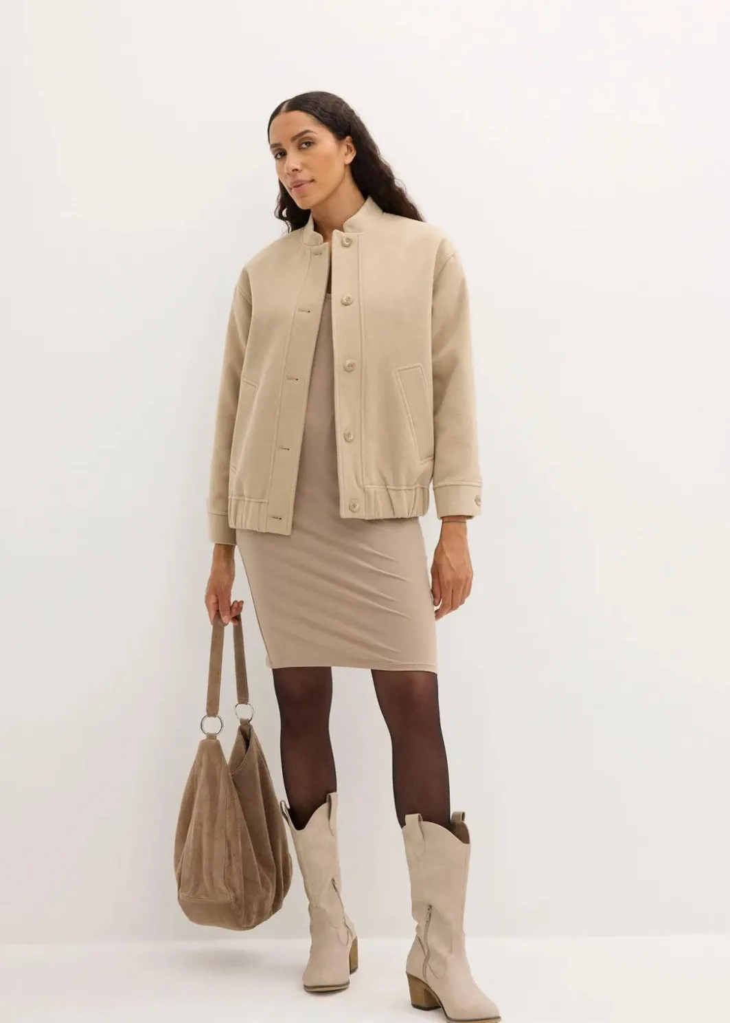 Online Jerseykleid mit V-Ausschnitt (2er Pack) Damen Bekleidung·Röcke|Bekleidung·Pullover & Strickjacken
