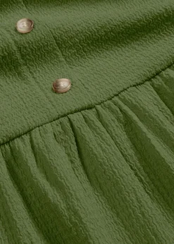 Jersey-Kleid mit Volants und dekorativer Knopfleiste Damen Bekleidung·Pullover & Strickjacken|Kleider