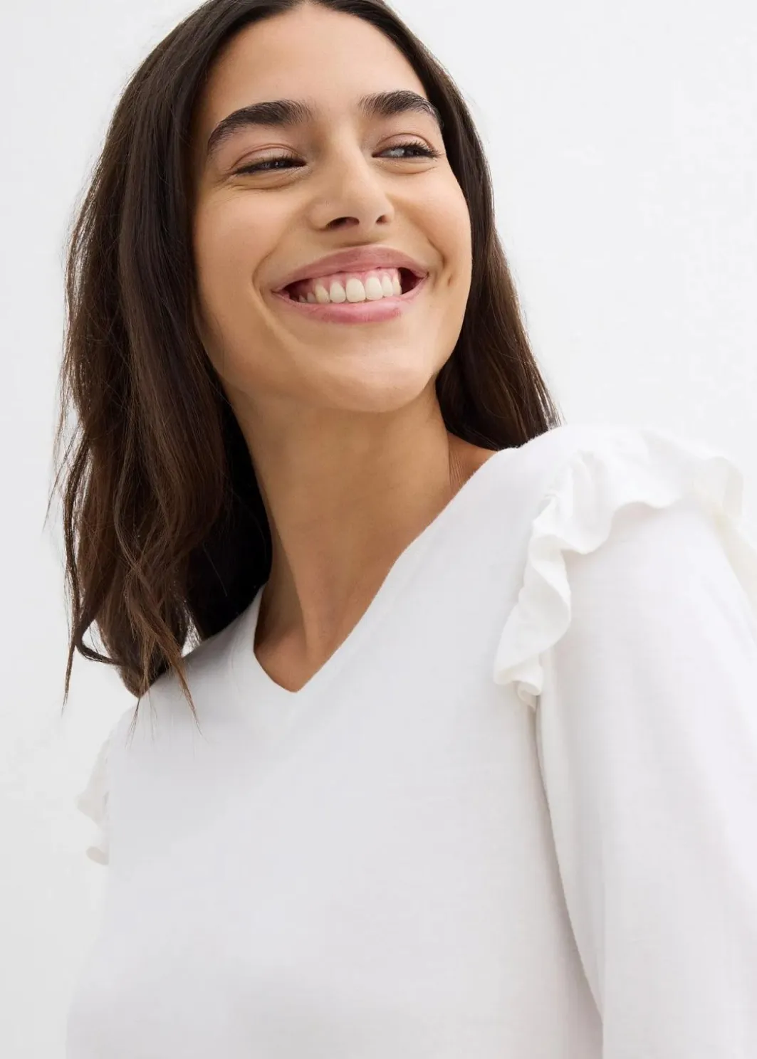 Damen bonprix Nachhaltigere Materialien|Shirts & Tops|Jersey-Shirt aus Baumwollmix