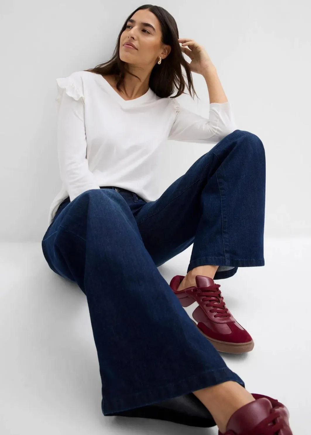 Damen bonprix Nachhaltigere Materialien|Shirts & Tops|Jersey-Shirt aus Baumwollmix